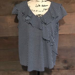 Ruffle Polka Dot Print Top